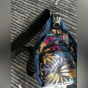 Blue and Multicolor Sling Bag